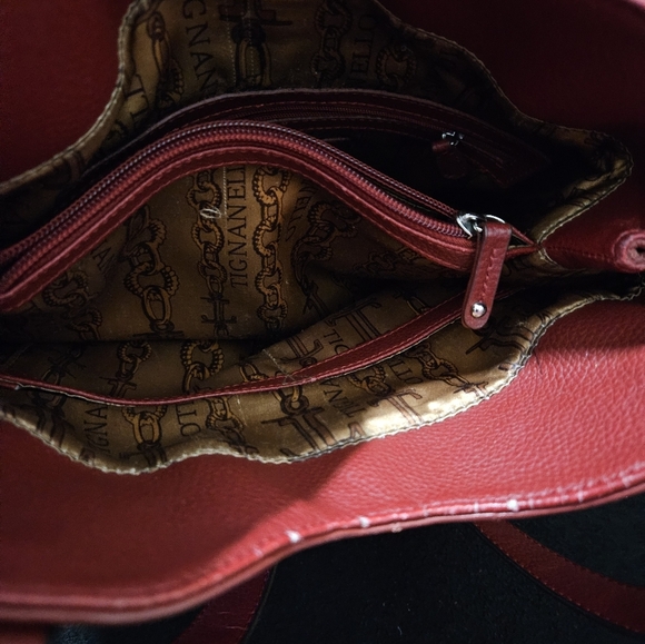Tignanello Dark Red Leather Shoulder Bag - Picture 16 of 16